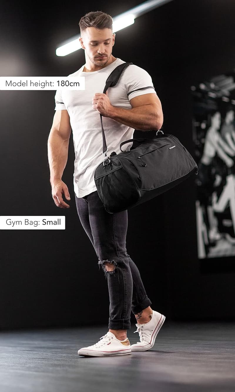Gym Bag with Shoe & Wet Compartment for Travel & Fitness