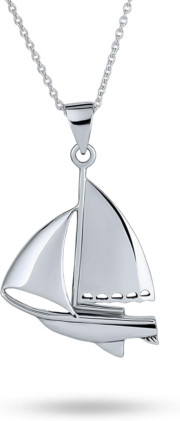 Personalized Nautical Silver Sailboat Earrings & Necklace Set