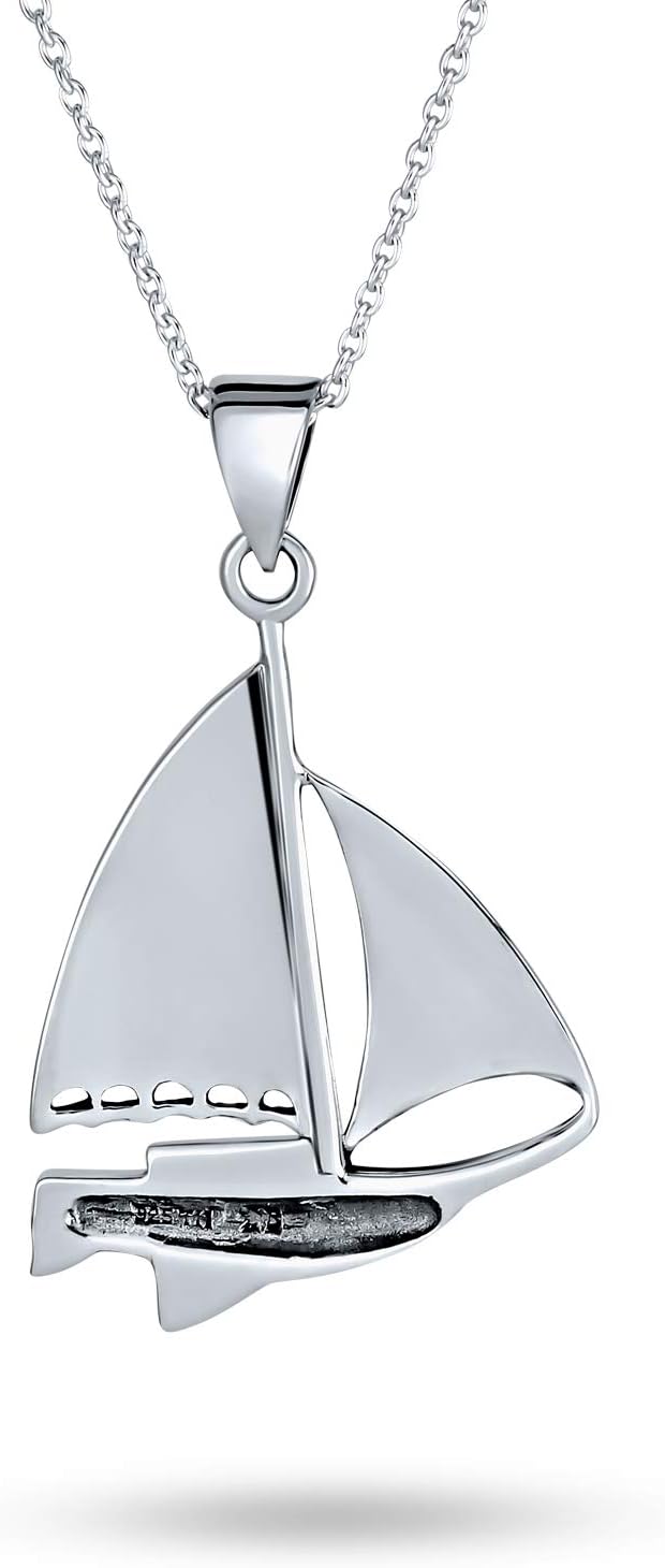 Personalized Nautical Silver Sailboat Earrings & Necklace Set