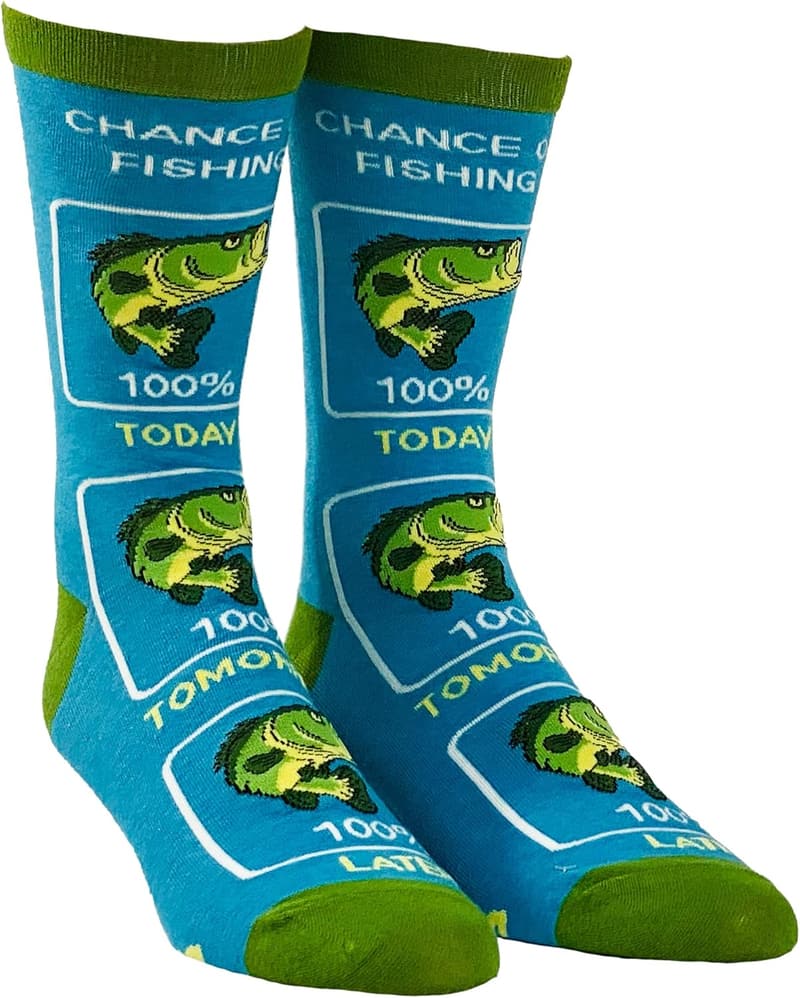 Funny Fishing Socks for Men - Cool Boat Crew Design