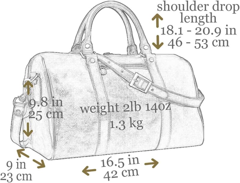 Unisex Brown Full Grain Leather Weekender Duffel Bag