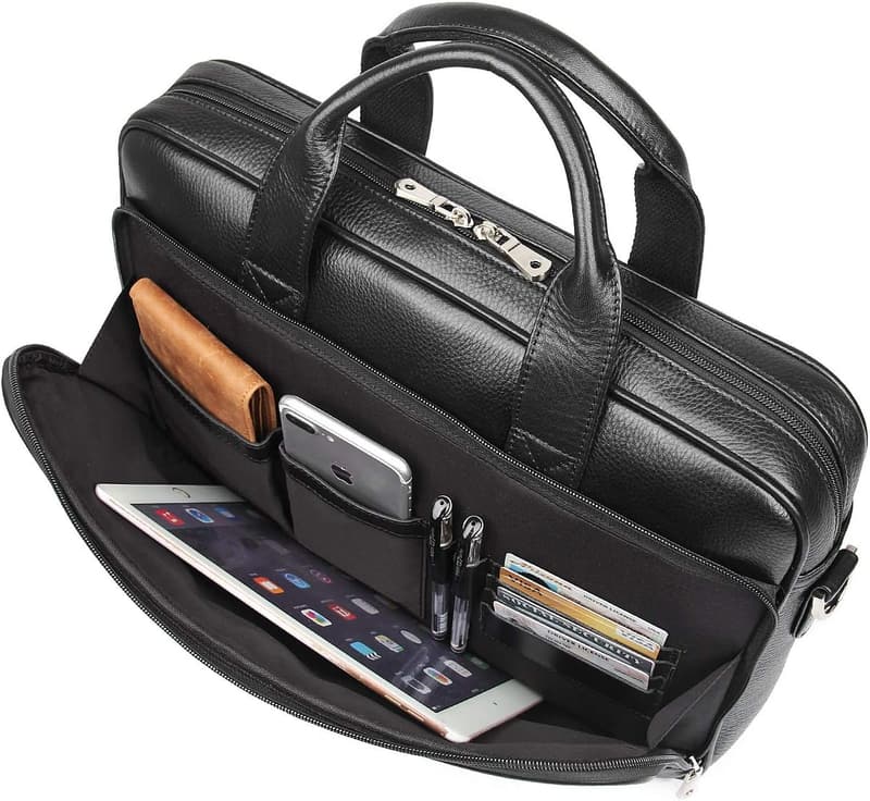 Vintage Leather Messenger Bag for Men - 17