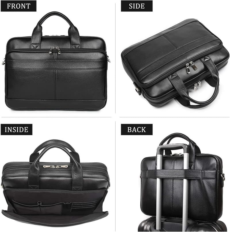 Vintage Leather Messenger Bag for Men - 17