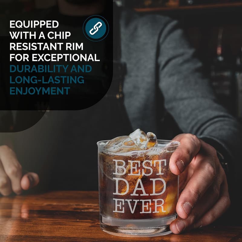 Father's Day Engraved Bourbon Whiskey Glass - 11 oz.