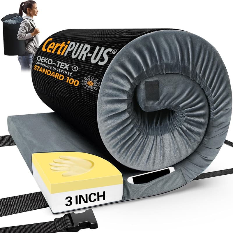 Portable Memory Foam Camping Mattress with Travel Bag