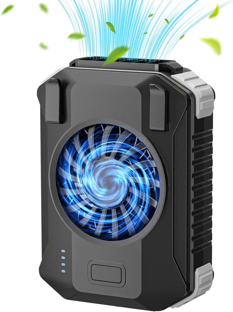 Portable 10000mAh Waist Fan - Rechargeable Hands-Free Clip Fan