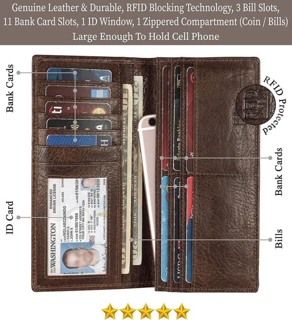 Men's Genuine Leather RFID Bifold Wallet