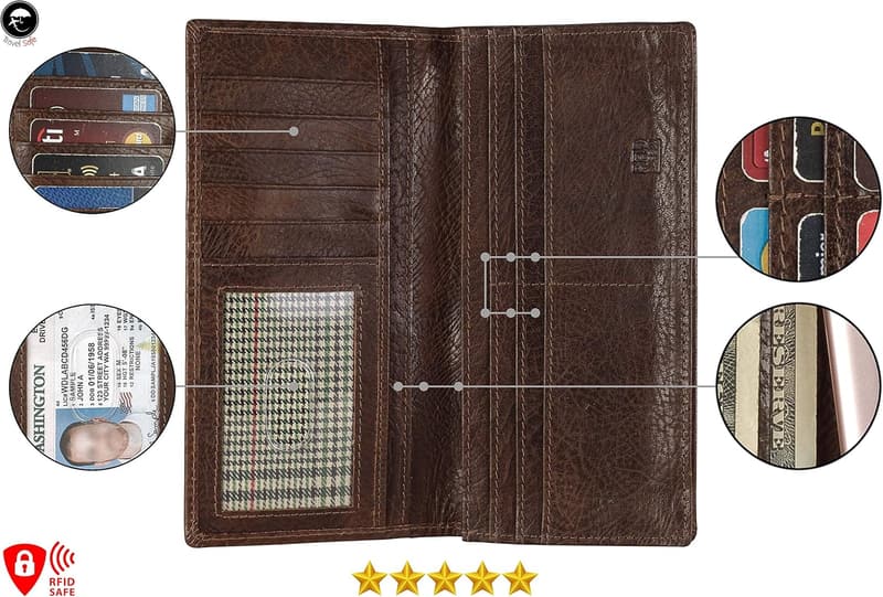 Men's Genuine Leather RFID Bifold Wallet