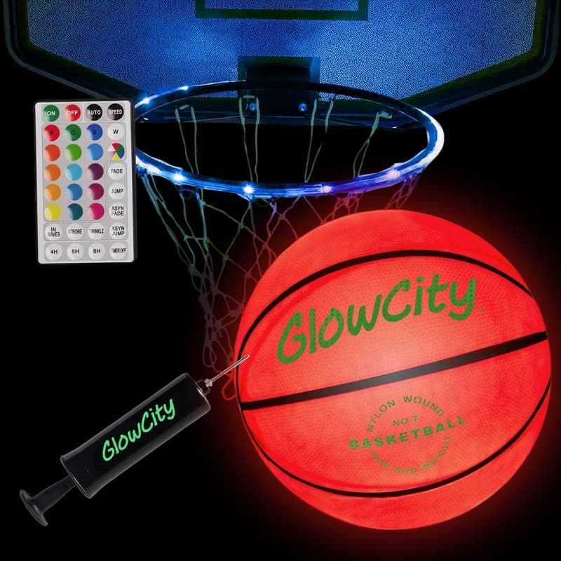 Glow in the Dark Basketball for Kids - LED Light Up Toy