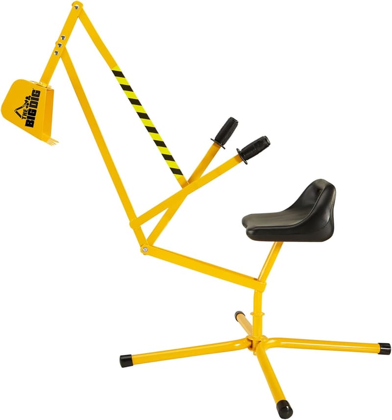 Kids' 360° Rotating Yellow Excavator Toy Playset
