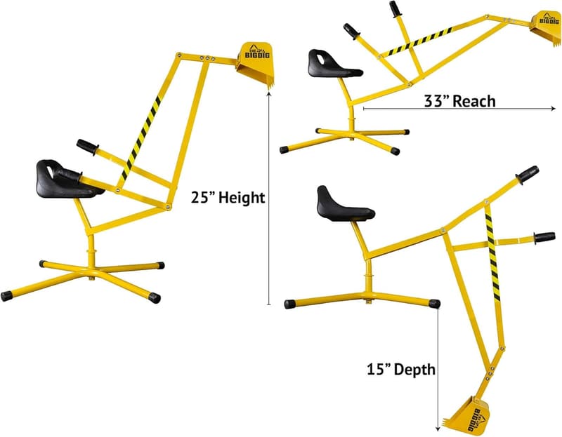 Kids' 360° Rotating Yellow Excavator Toy Playset