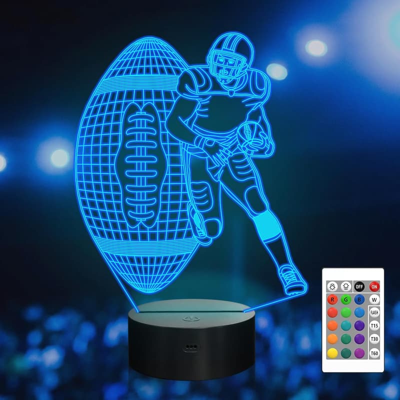 Football Player 3D Nightlight with Remote - Birthday Gift for Kids