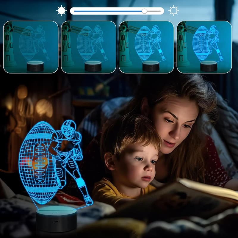 Football Player 3D Nightlight with Remote - Birthday Gift for Kids