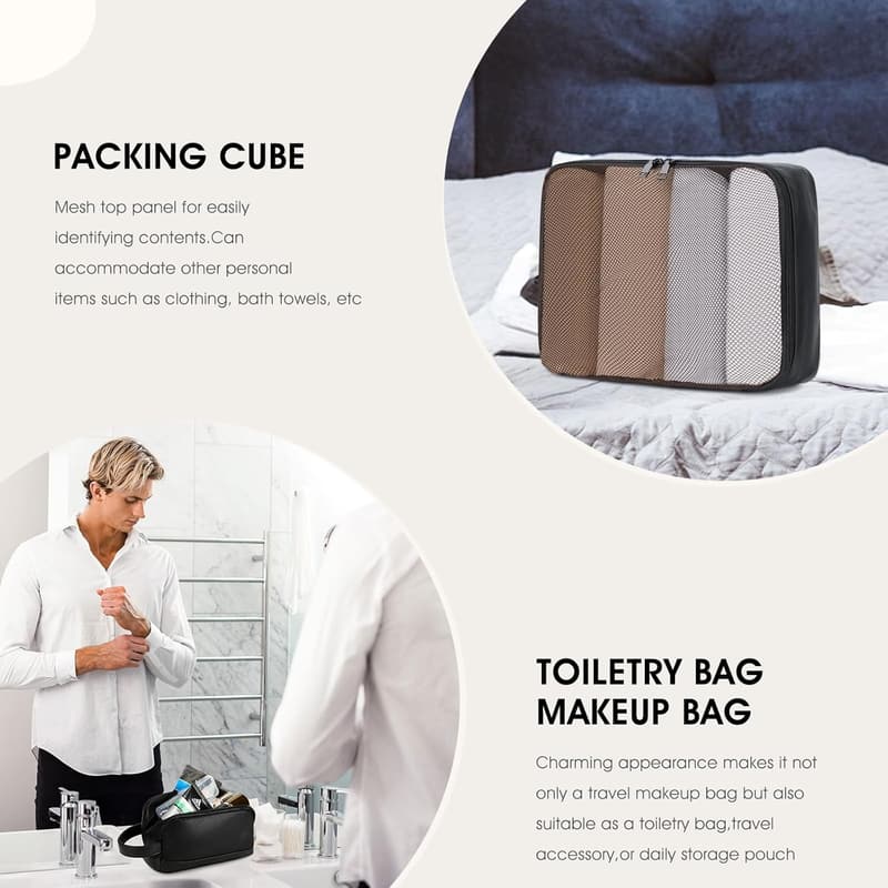 Large Faux Leather Weekender Travel Bag Set for Couples