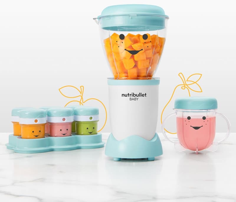 NutriBullet Baby Food Maker System, 32-Oz, White/Blue Clear