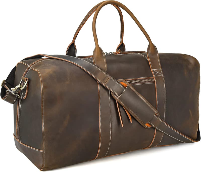 Men's Weekend Travel Bag - Large Full Grain Cowhide Leather