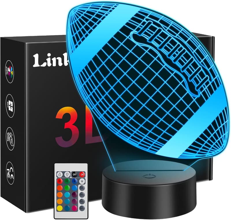 3D Illusion Football Night Light for Kids, Ages 8-13 Birthday Gift