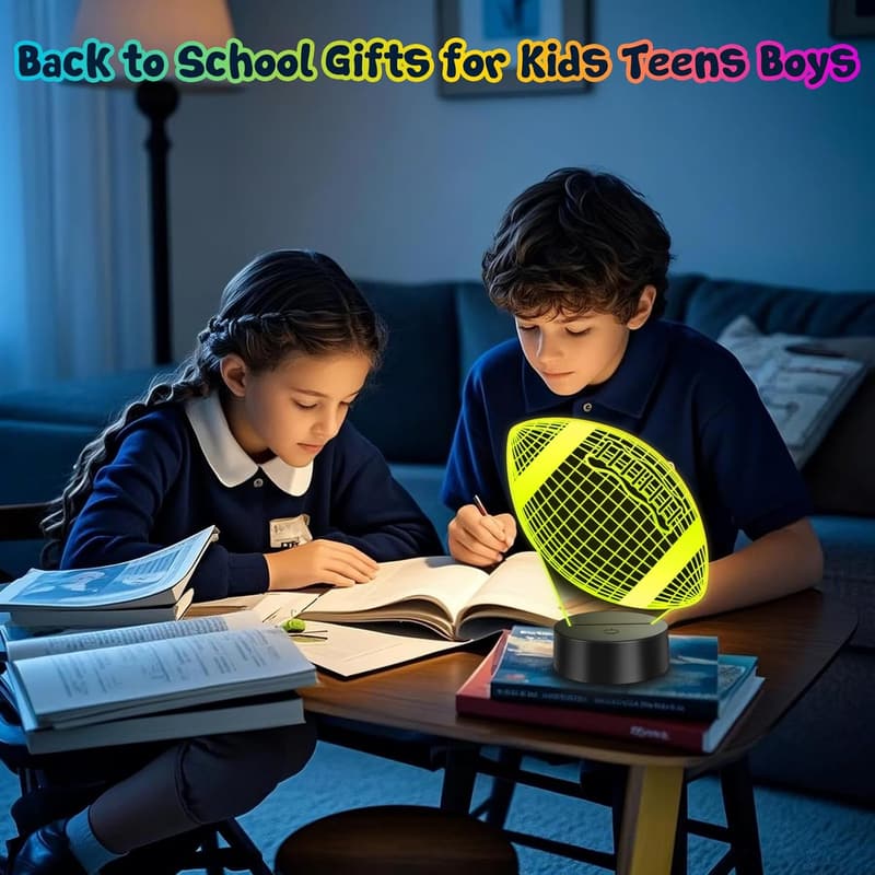 3D Illusion Football Night Light for Kids, Ages 8-13 Birthday Gift