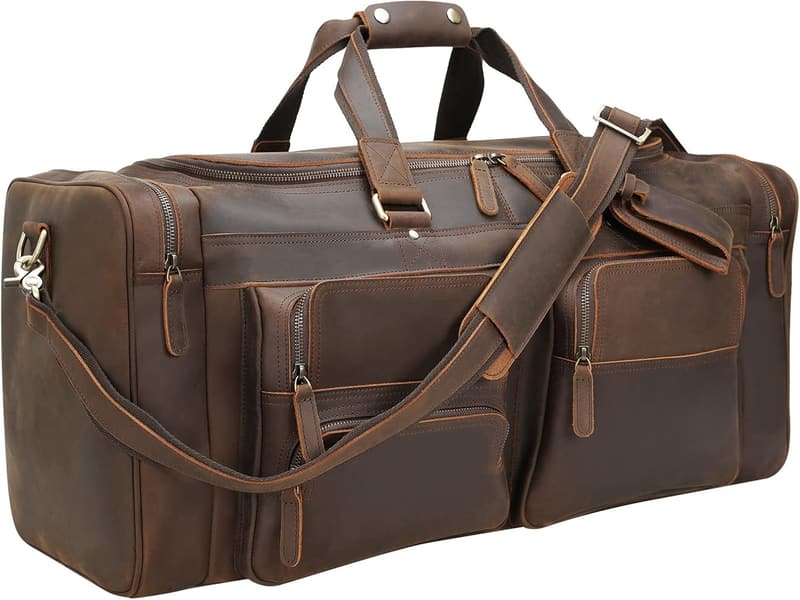 Men's Leather Duffel Bag - 26