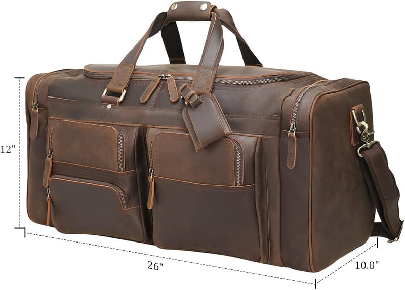 Men's Leather Duffel Bag - 26
