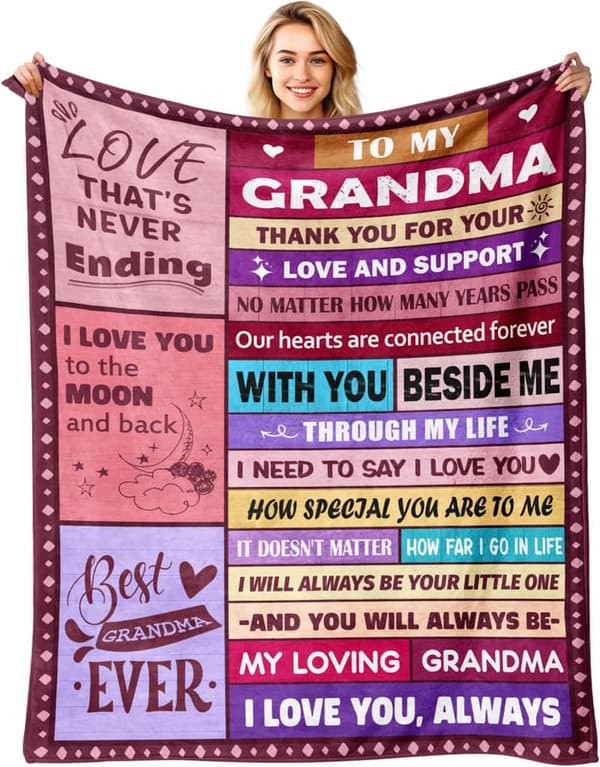 Mother's Day Gift - Soft Flannel Throw Blanket for Grandma