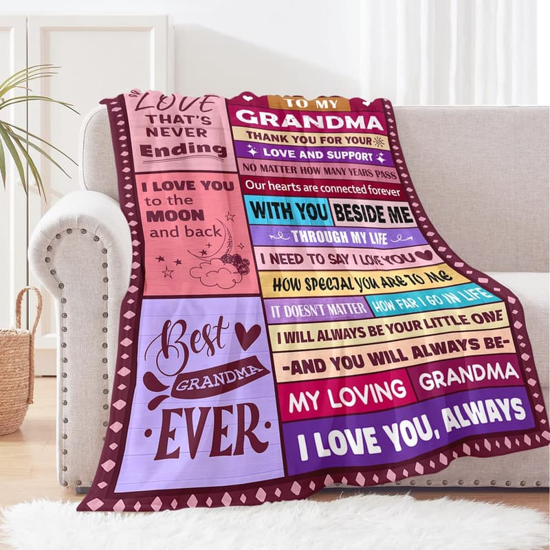 Mother's Day Gift - Soft Flannel Throw Blanket for Grandma