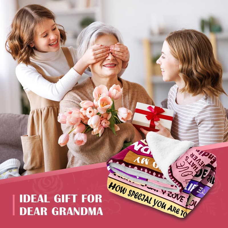 Mother's Day Gift - Soft Flannel Throw Blanket for Grandma