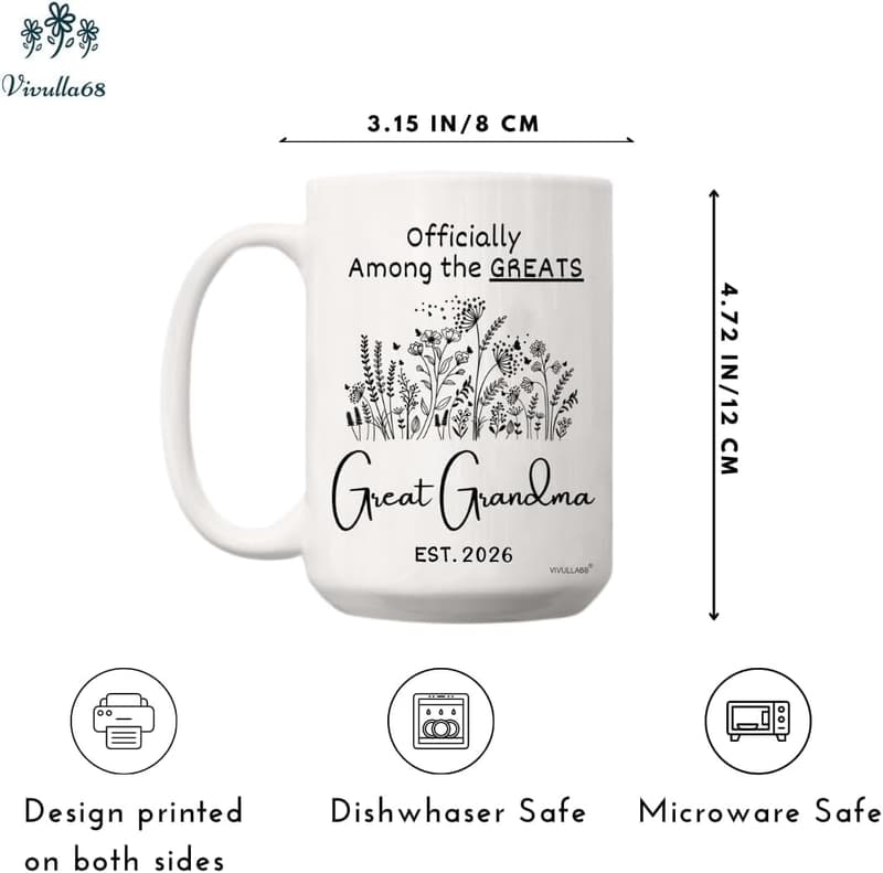 Great Grandma Coffee Mug – Pregnancy Announcement Gift 2026