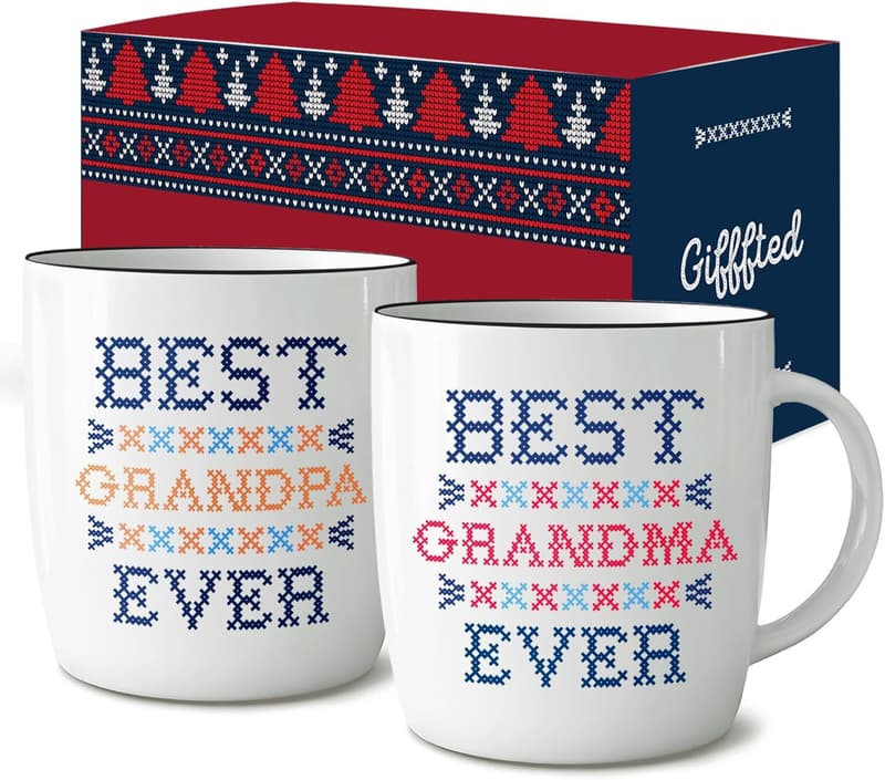 World's Best Grandparents Coffee Mugs - Ceramic Gifts for Grandma & Grandpa
