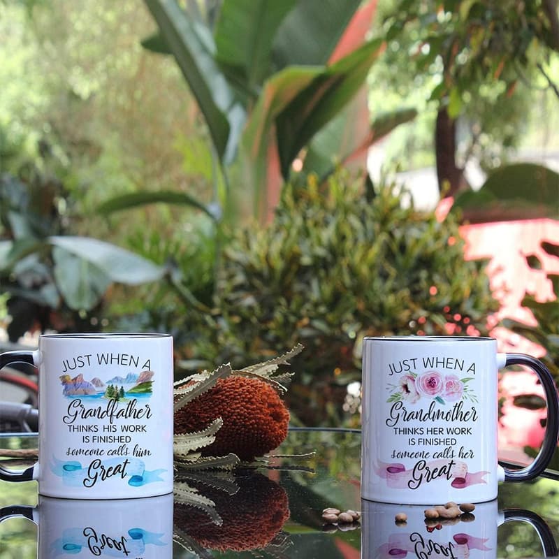 Pregnancy Announcement Mug Set for First-Time Grandparents