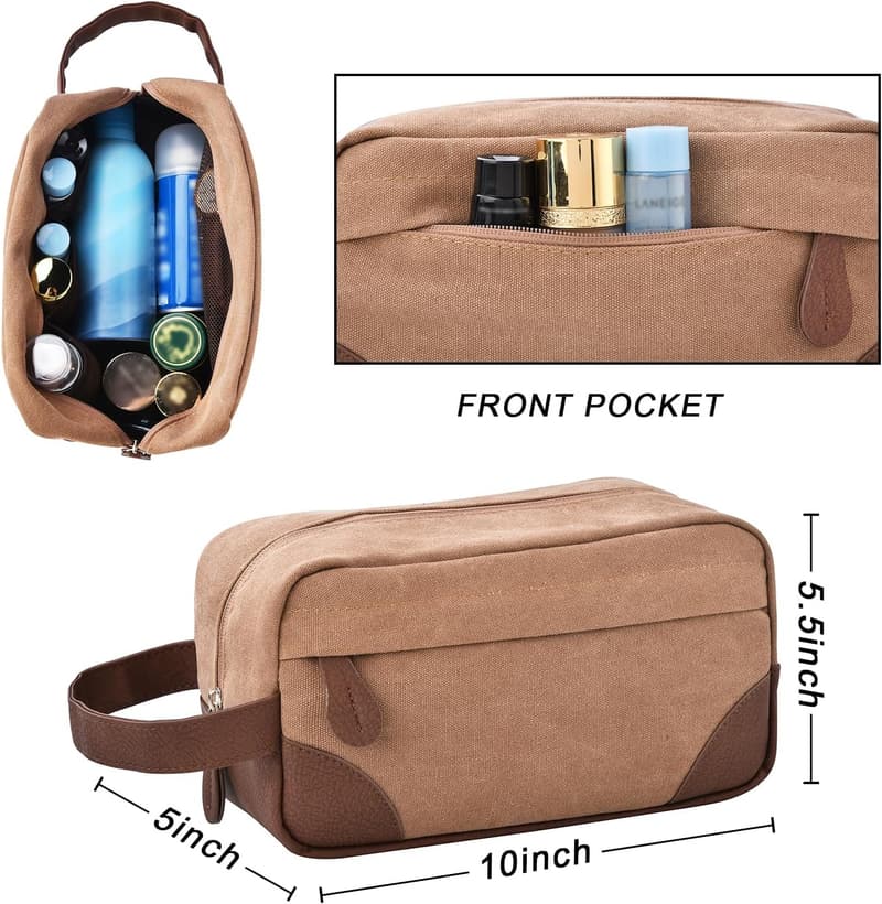 50L Canvas Duffle Bag with Toiletry Bag for Travel