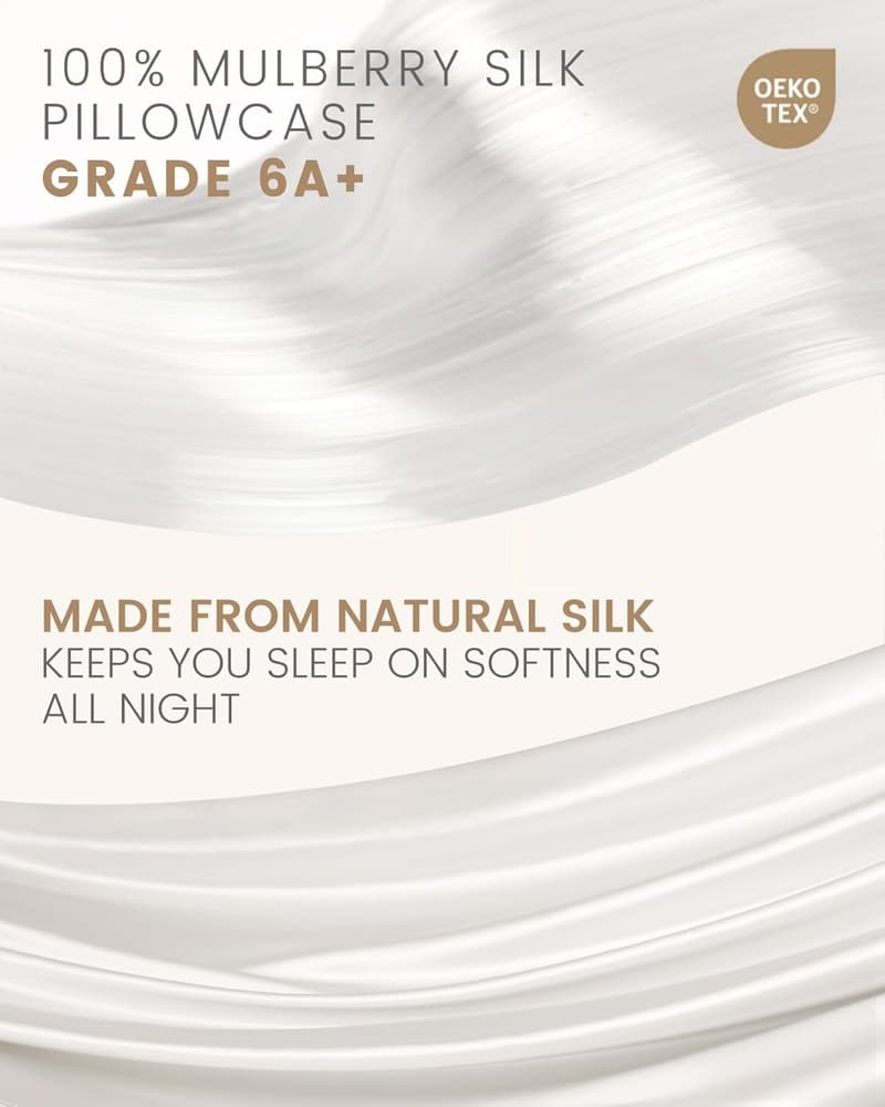 100% Grade 6A+ Mulberry Silk Queen Pillowcase for Hair & Skin