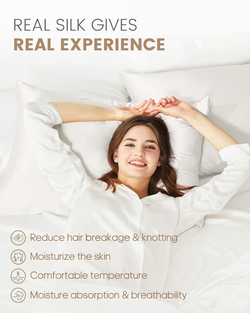 100% Grade 6A+ Mulberry Silk Queen Pillowcase for Hair & Skin