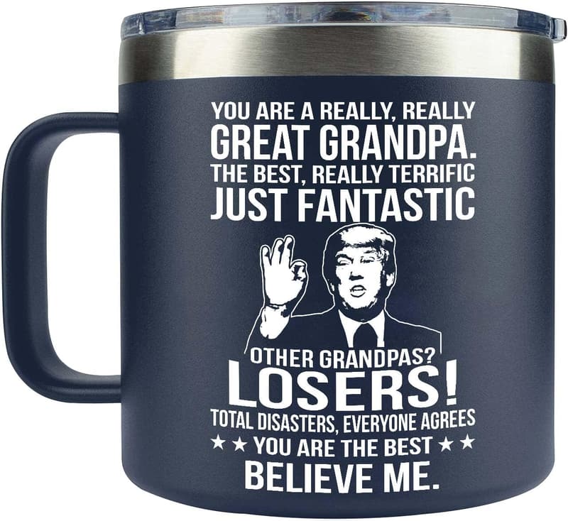 Father's Day Stainless Steel Mug for Grandpa - 14oz Insulated
