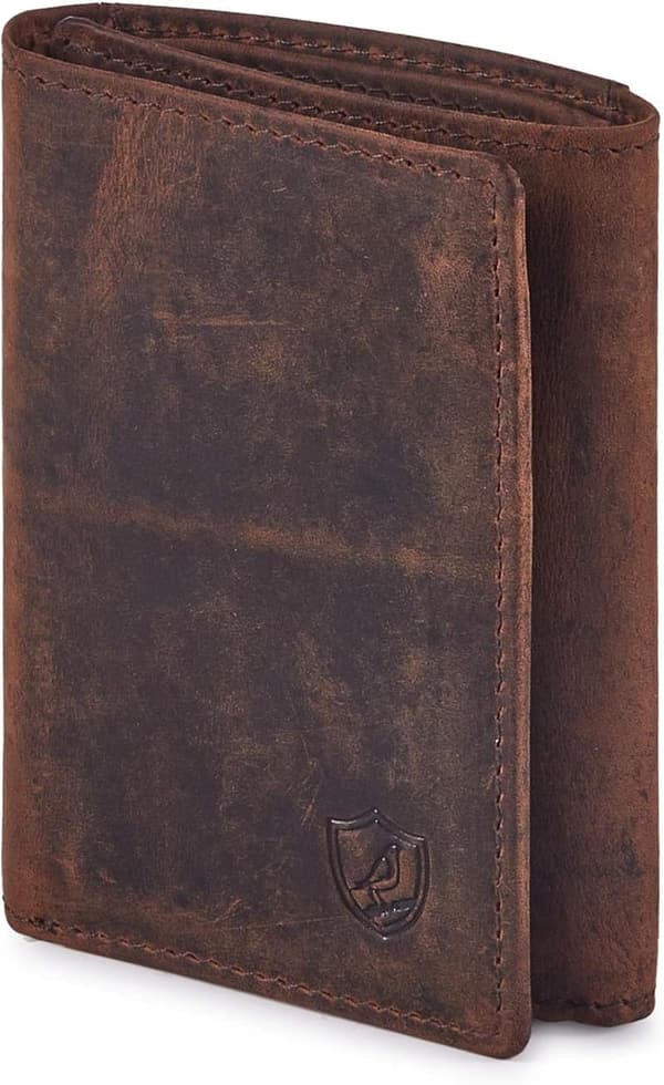 Men's Trifold RFID Blocking Leather Wallet in Gift Box