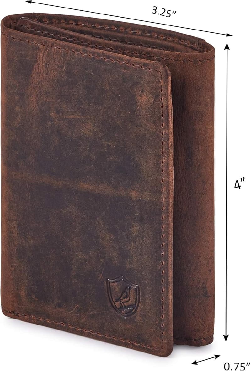Men's Trifold RFID Blocking Leather Wallet in Gift Box