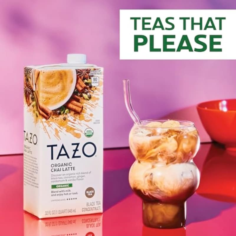 Organic Chai Latte Concentrate - Hot/Iced Black Tea, 32 oz (Pack of 2)