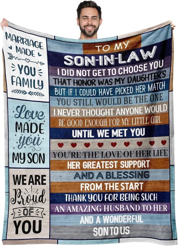 Son-in-Law Gift Blanket - Ideal for Father's Day & Weddings