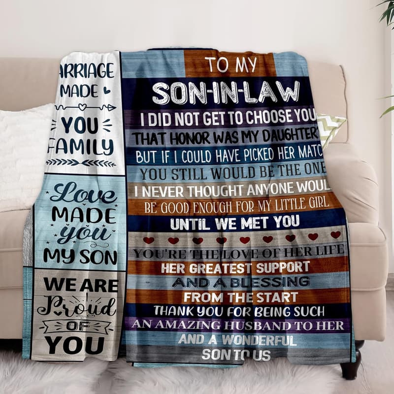 Son-in-Law Gift Blanket - Ideal for Father's Day & Weddings