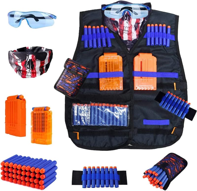 Kids Tactical Vest Kit for Nerf Guns with 40 Dart Refills