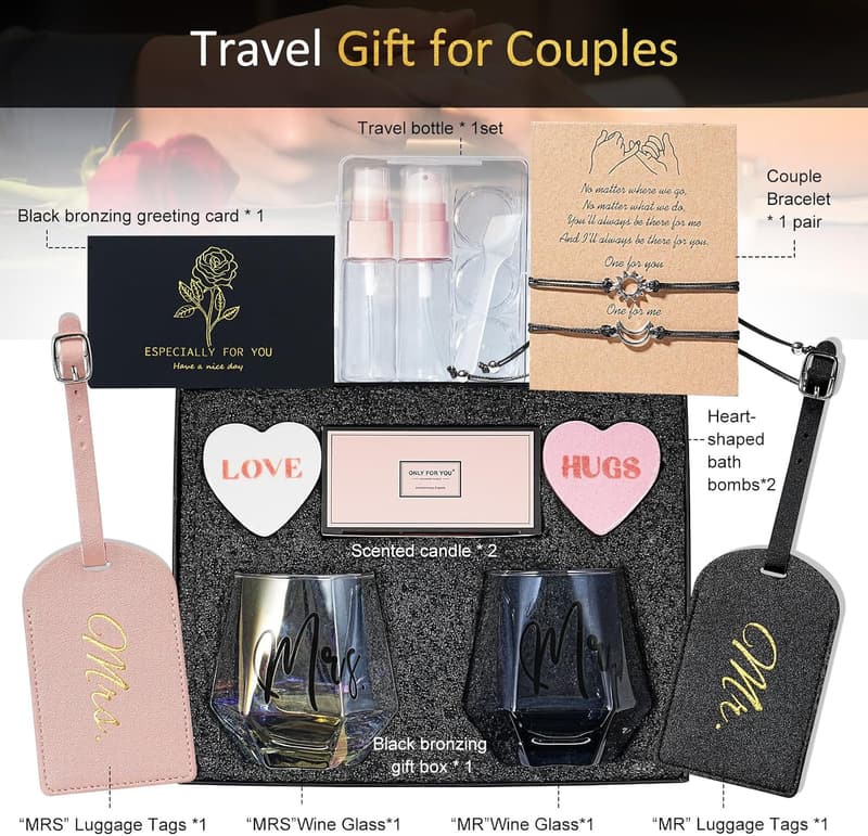 Newlywed Gifts: Mr and Mrs Personalized Wine Glasses Set