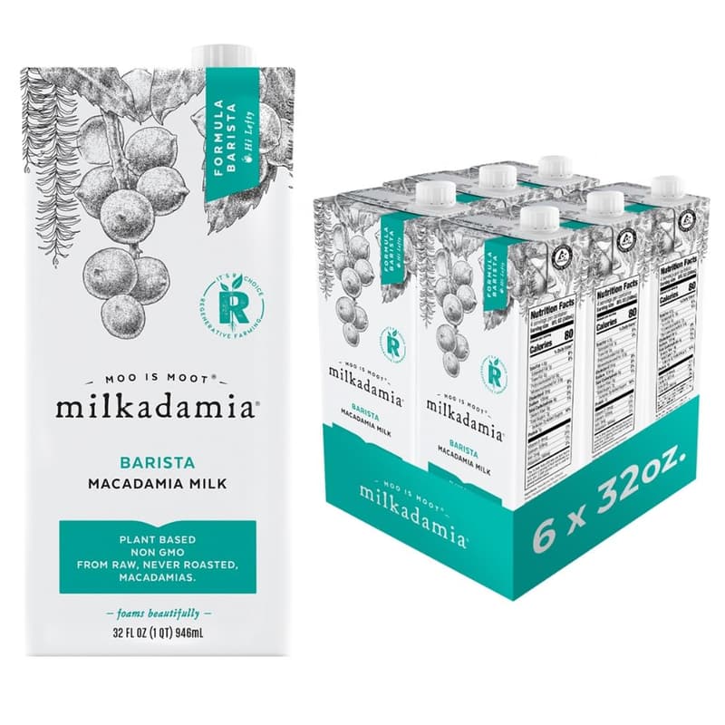 Milkadamia Barista Macadamia Milk - Gluten-Free & Non-GMO (Pack of 6)