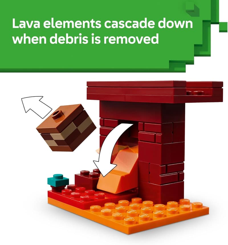 LEGO Minecraft The Nether Lava Battle Playset for Kids 6+