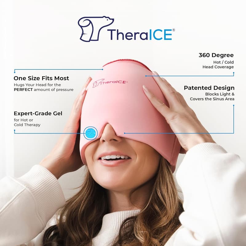 Cooling Gel Head Wrap for Women - Migraine Relief Cap