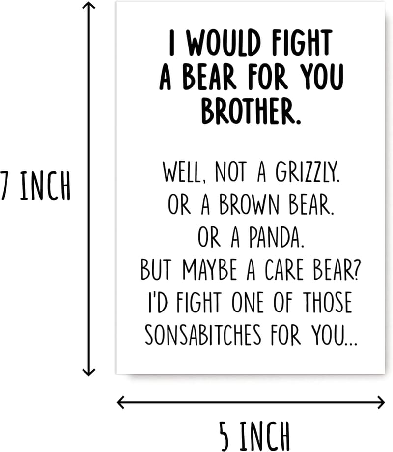 Graduation Card for Brother - Funny Bear Fight Design