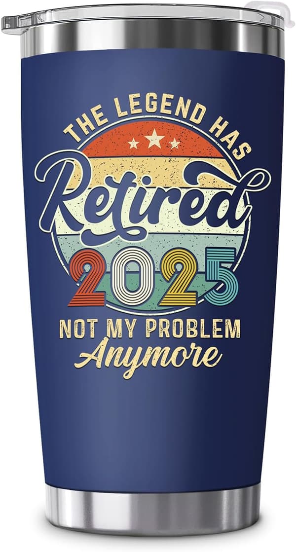 Funny Retirement Navy Tumbler for Men with Gift Box