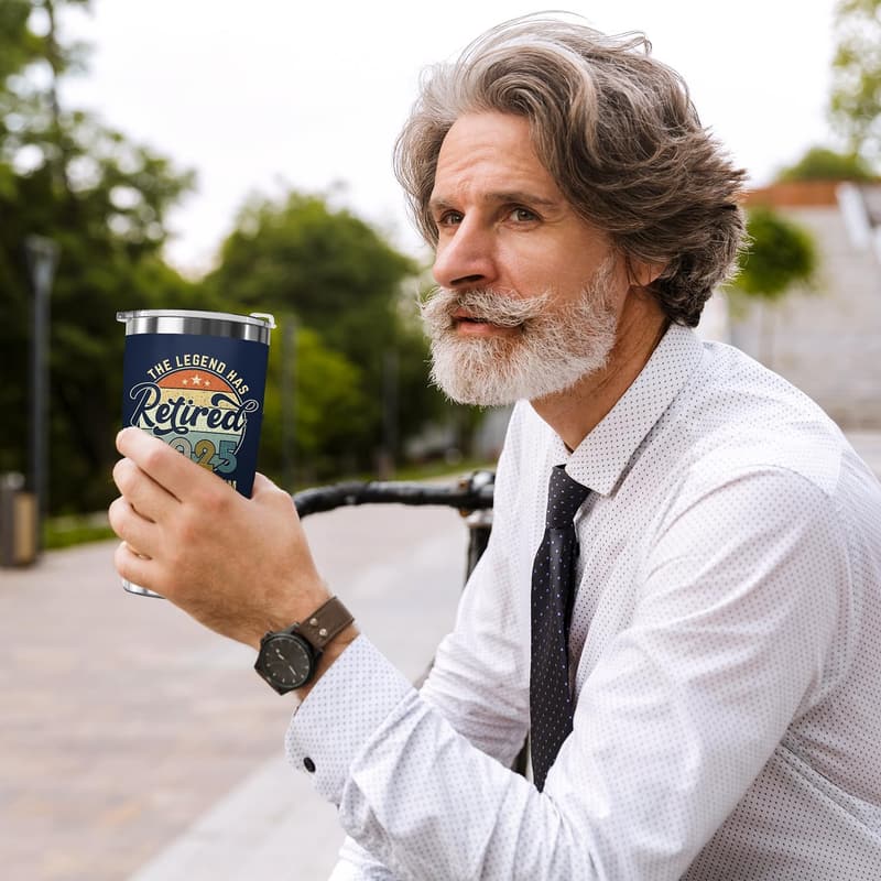 Funny Retirement Navy Tumbler for Men with Gift Box