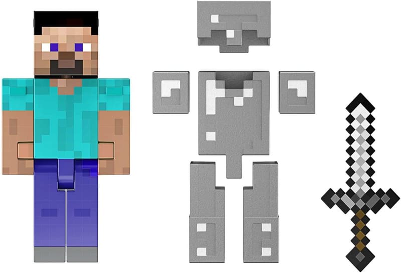 Minecraft Diamond Level Steve Action Figure with Die-Cast Accessories