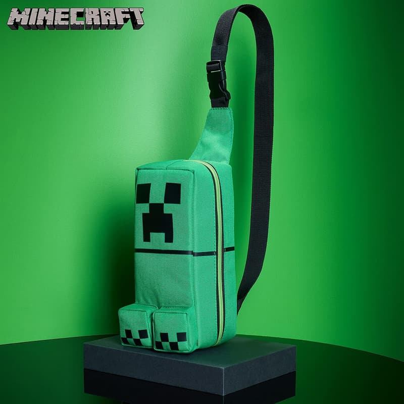 Minecraft Creeper Crossbody Bag for Boys and Teens (Green)