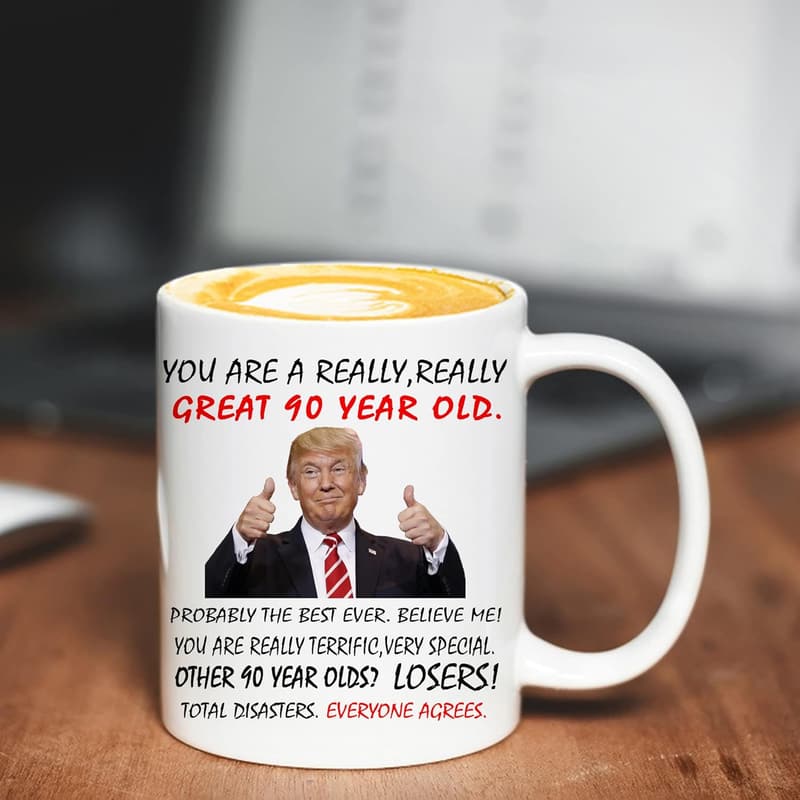 90th Birthday Mug for Men and Women - 11 oz Novelty Gift